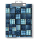 12pk Folded Wrap & Tags Blue Pattern