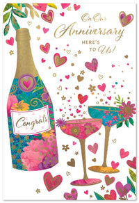 Six Simon Elvin C50 Our Anniversary greeting cards featuring elegant designs for special celebrations.