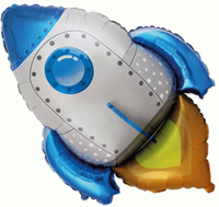 Blue Rocket 30" Large Foil Balloon