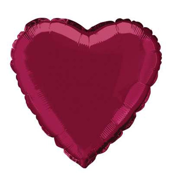 Unique Foil Balloon Burgundy Heart 18