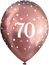 Oaktree Sparkling Fizz 70 Rose Gold 11" Latex 6pk