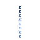 Blue 5ft hanging decor with "Age 30" glitter design for party decorations, by Unique, ideal for birthday celebrations.