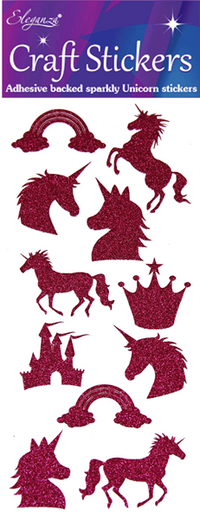 Eleganza Glitter Unicorn Sticker Sheet