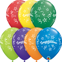 Qualatex Congrats Carnival Asst 11" Latex 25pk