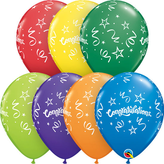 Qualatex Congrats Carnival Asst 11" Latex 25pk