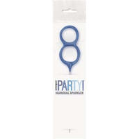 Unique Party Candle Sparkler Number 8 Blue 7