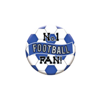 No.1 Football Fan 5.5cm Blue & White Badge