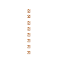 5ft Hanging D cor Age 21 Glitz Rose Gold