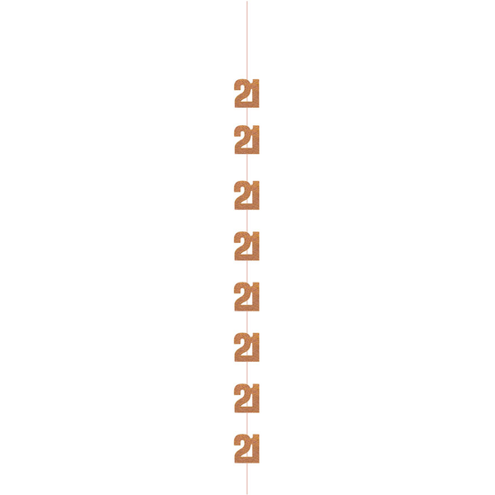 5ft Hanging D cor Age 21 Glitz Rose Gold