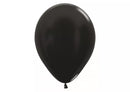 Sempertex Metallic Black 12-inch latex balloons, 12-pack, decorative balloons for parties and celebrations.