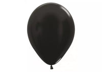 Sempertex Metallic Black 12-inch latex balloons, 12-pack, decorative balloons for parties and celebrations.