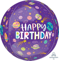 Anagram Birthday Smiling Galaxy 15" Orbz Balloon