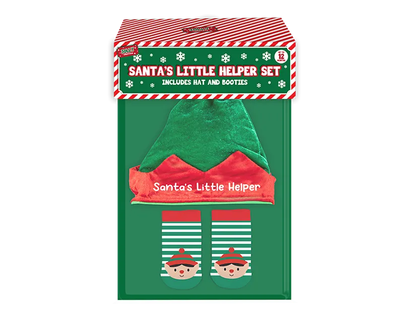 Hat & Sock Set Santa's Little Helper 0-12months