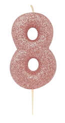 Creative Number 8 Candle Rose Gold 7cm