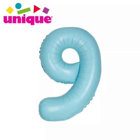 Unique Foil Balloon Matte Blue 34" Number 9