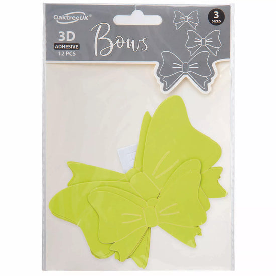3D Adhesive Bows Soft Sage 12pk