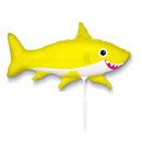 Yellow Happy Shark 14" Mini Shape Foil Balloon