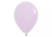 Sempertex pastel matte lilac 12-inch latex balloons in a pack of 12, suitable for decorating and party decorations.
