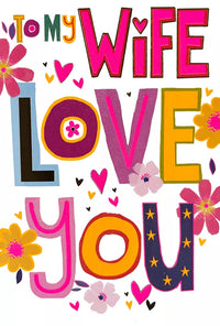 Simon Elvin C50 birthday greeting cards for wife, set of 6, featuring colorful designs and heartfelt messages.