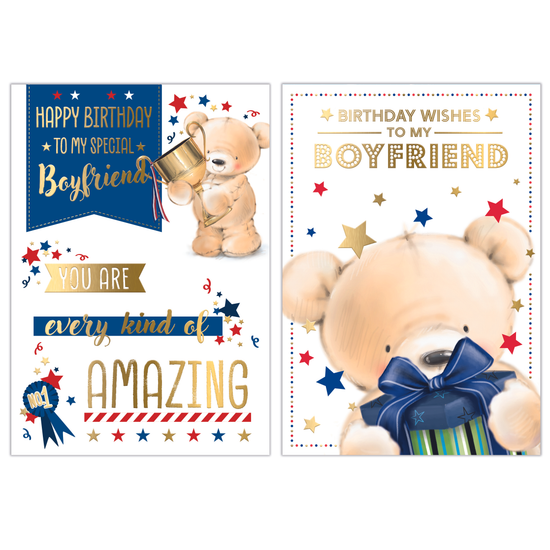 Poppyhill 12 Pack Cards C50 Birthday Boyfriend
