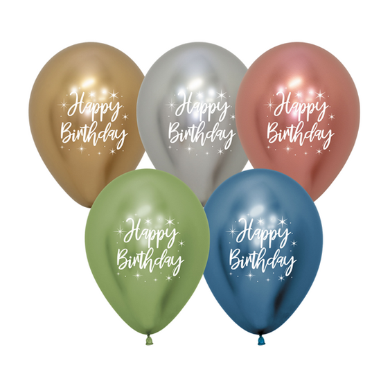 Sempertex Reflex Asst Birthday 12" Latex 25pk
