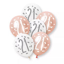 Unique Glitz Age 21 Rose Gold 12" Latex 6pk