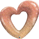 Rose Gold Glitter Ombre Heart 42" Foil Balloon