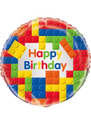 Unique Birthday Building Blocks 18" Foil Balloon