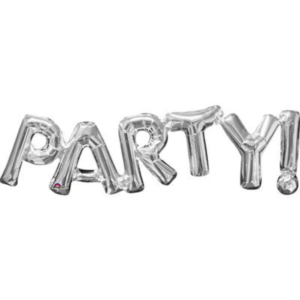 Foil Balloon Phrase Party! Silver 33