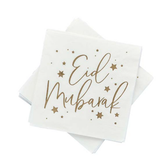 Club Green 16 Pack Napkins Gold Eid