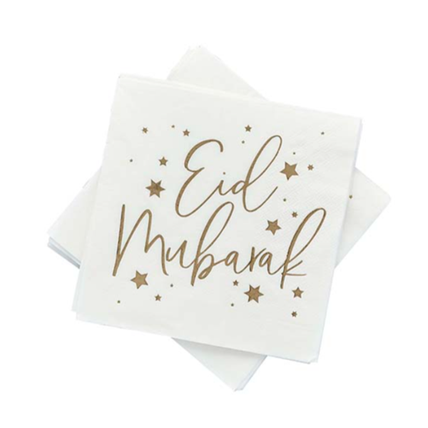 Club Green 16 Pack Napkins Gold Eid
