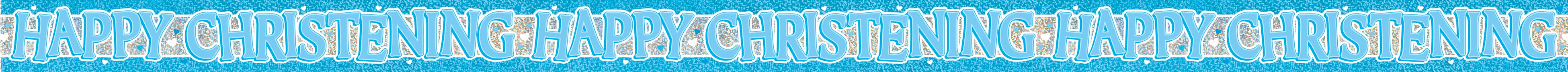 Unique Foil Banner Christening Blue 12ft