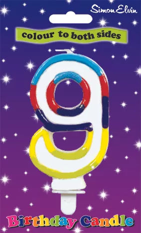 Simon Elvin Candle Glitter Multicolour Number 9