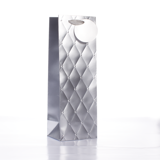 Gift Bag Silver Foil Embossed Bottle 6pk