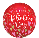 Shiny silver Anagram Satin Hearfelt Elegance 16-inch foil orbz balloon with a smooth, reflective surface and elegant design.
