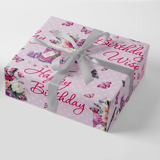 Flatwrap Floral/Butterfly 24 Sheets + 12 Tags