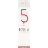 Unique Party Candle Sparkler Number 5 Rose Gold 7