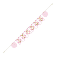 Unique Age 1 Pink Gingham Pennant Banner 6ft