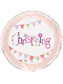 Unique Foil Balloon Christening Bunting Pink 18