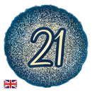 Oaktree Age 21 Navy & Gold 18" Foil Balloon