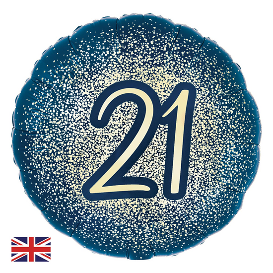 Oaktree Age 21 Navy & Gold 18" Foil Balloon