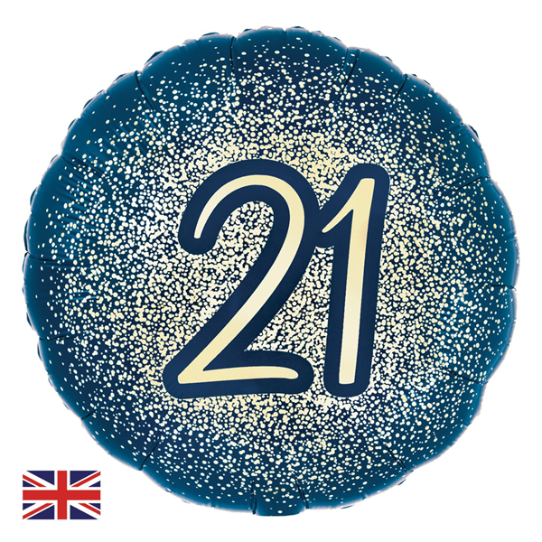 Oaktree Age 21 Navy & Gold 18" Foil Balloon