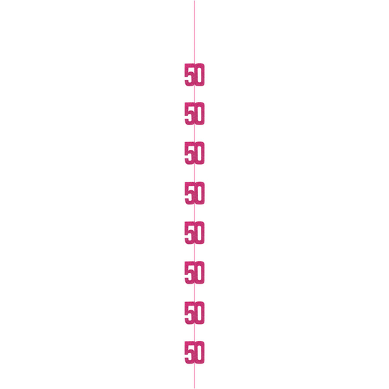 5ft Hanging D cor Age 50 Glitz Pink
