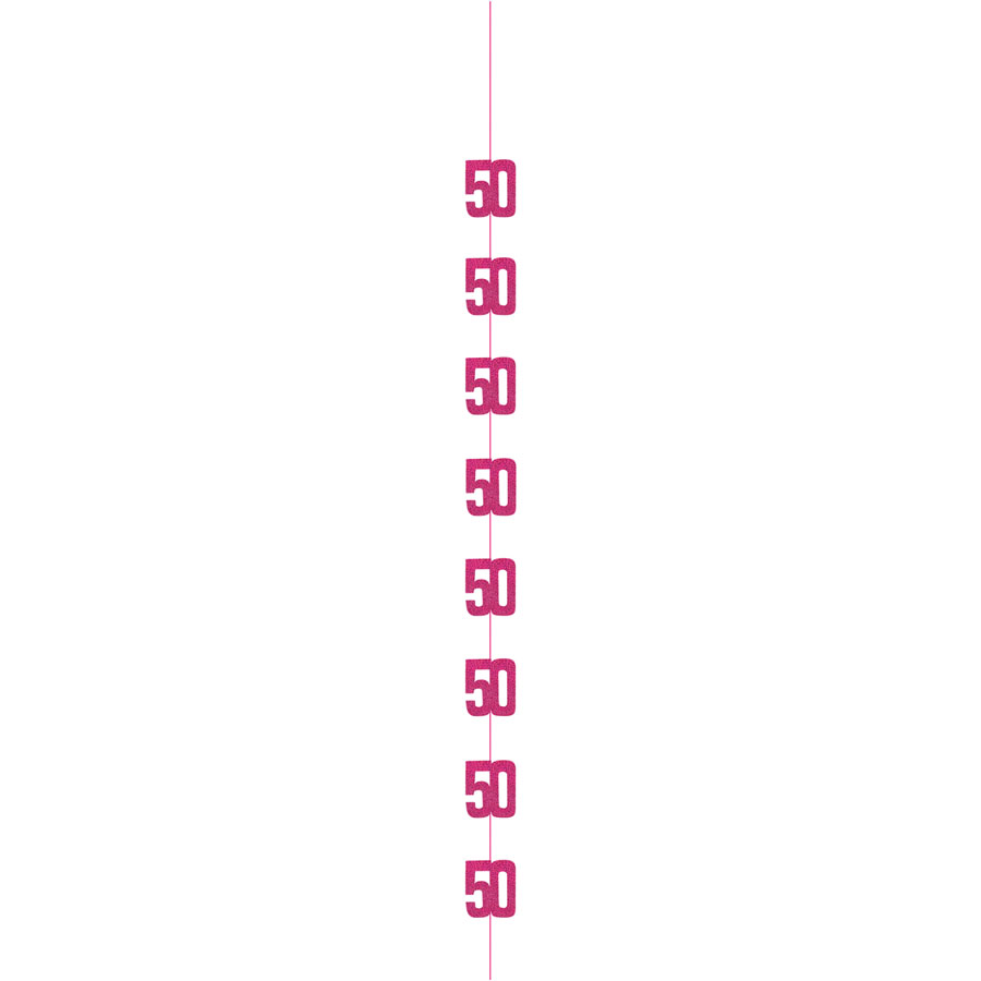 Pink hanging decor banner for 50th birthday celebration, featuring glitzy design by Unique, ideal as party decoration.