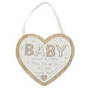 Baby Hanging Heart Plaque Cream