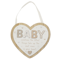 Baby Hanging Heart Plaque Cream