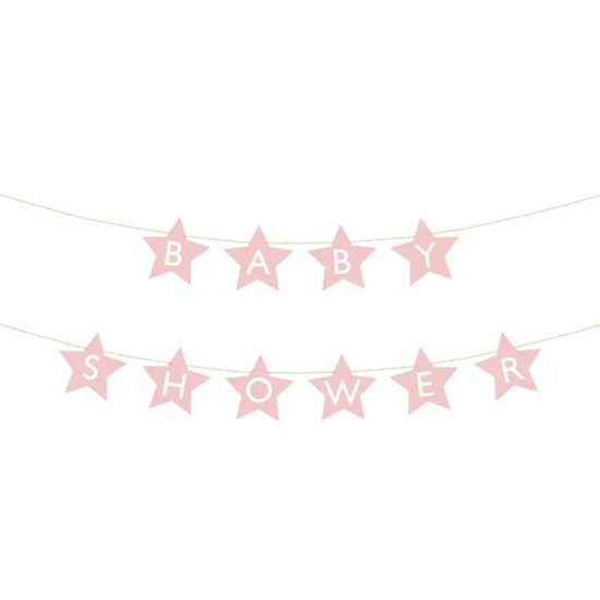 PartyDeco Letter Banner Baby Shower Pink 290cm