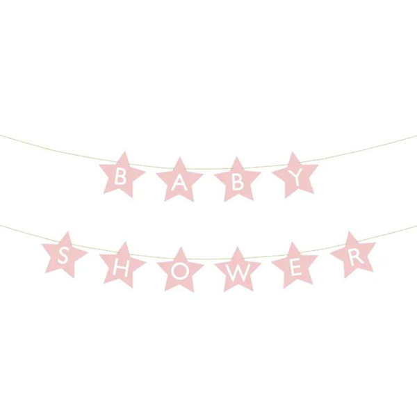 PartyDeco Letter Banner Baby Shower Pink 290cm