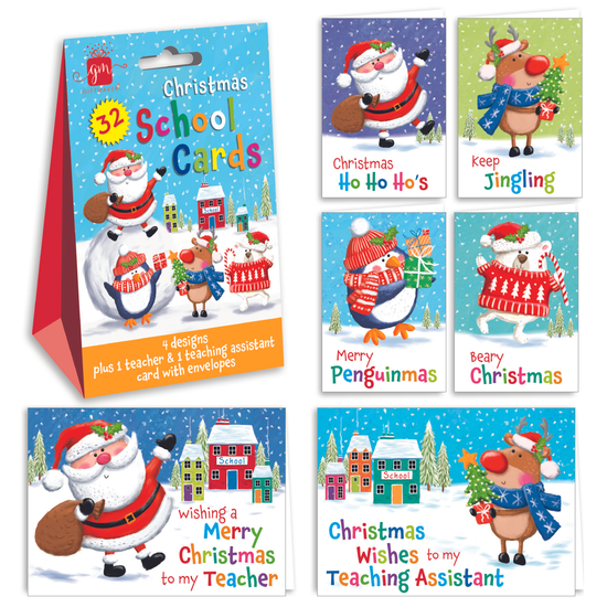 Christmas Cards Santa & Friends 32pk