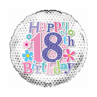 Simon Elvin Age 18 Floral 18" Foil Balloon